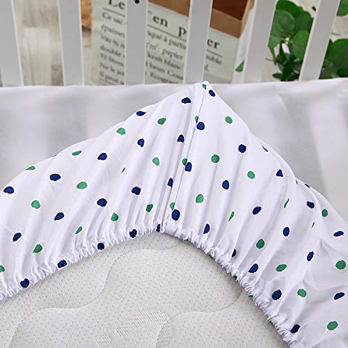 Crib Sets for Boys, 3 Piece Baby Boy Nursery Bedding Set Green Plaid