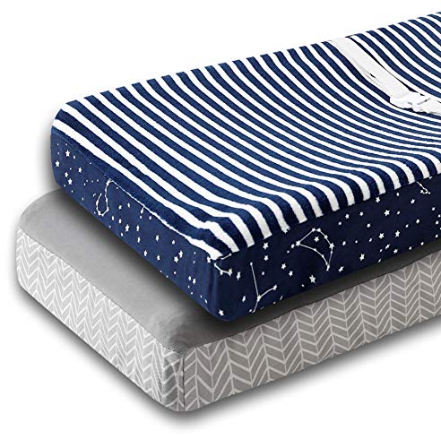 Changing Pad Cover 2 Pack Set (Navy and Grey)