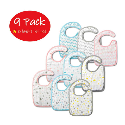 Baby Bibs Muslin Bibs (9 Packs)