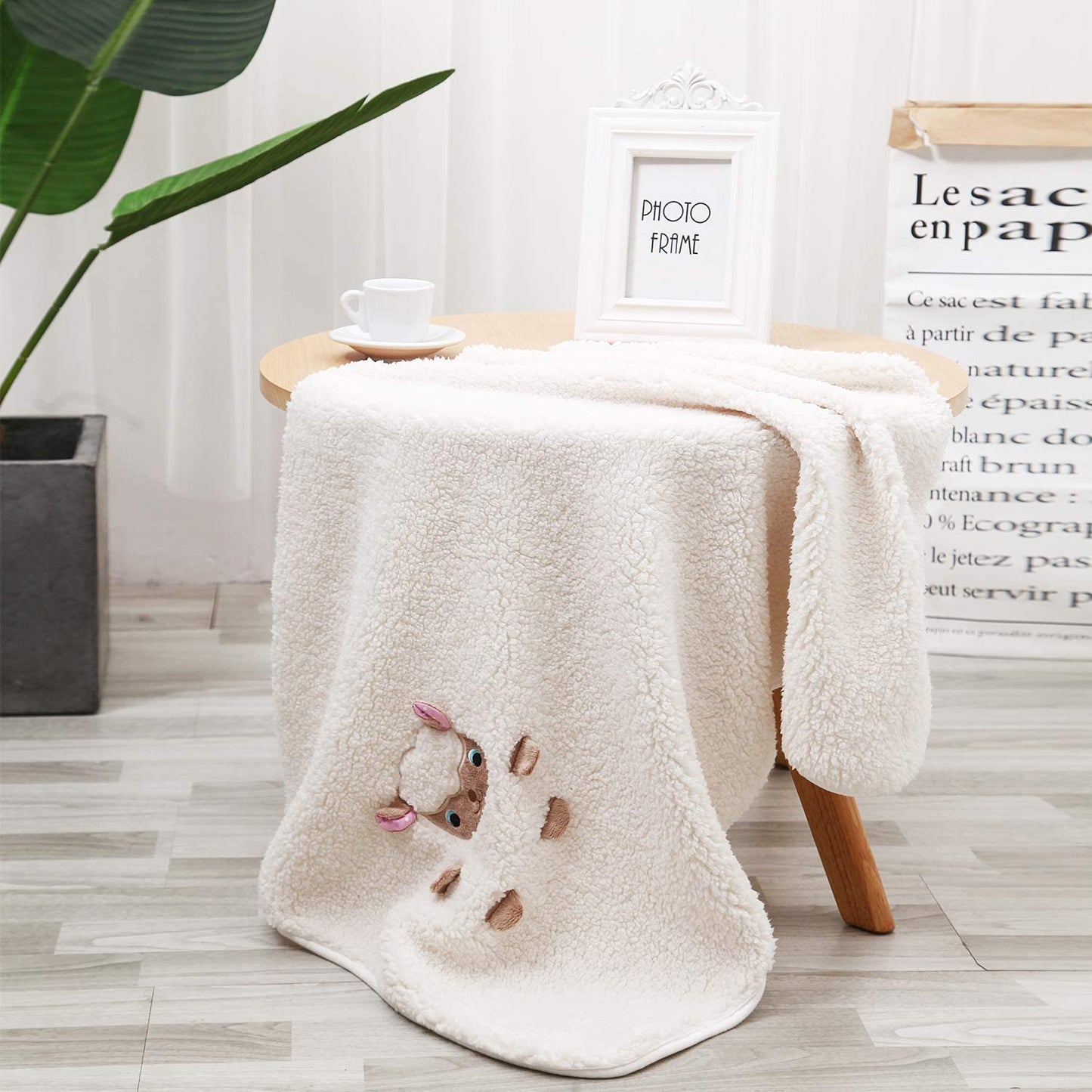 Super Soft Sherpa Baby Blanket (Sheep&Bunny)