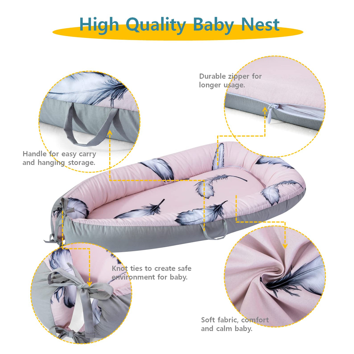 Baby Lounger for Newborns (Feather)