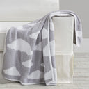 Grey Velvety Chenille Throw Blanket