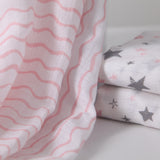 3 Pack Cotton Muslin Swaddle Blankets (Pink)