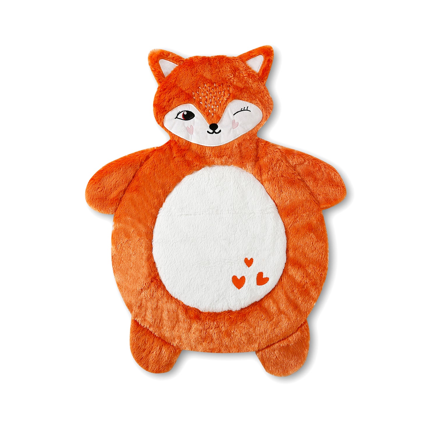 Plush Newborn Tummy Time Play Mat (Orange Fox)