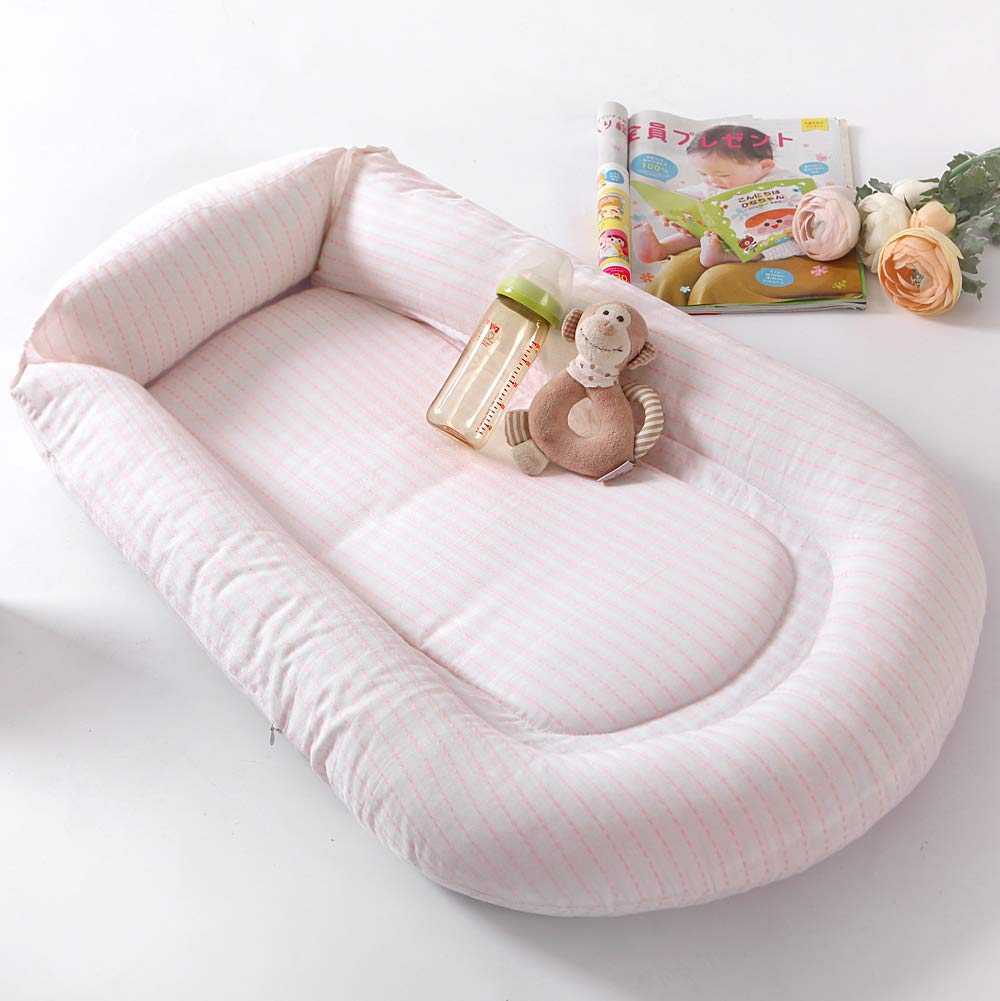 Baby Lounger for Newborns (Pink Stripe)