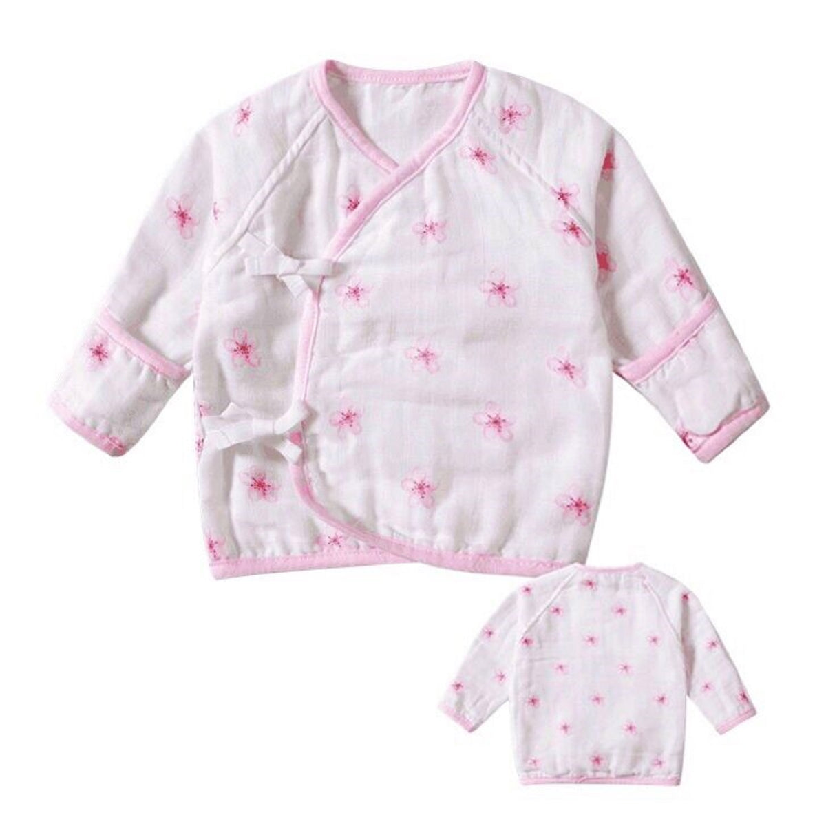 Baby Muslin Cotton Kimono Tee (Floral)