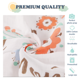 Baby Monthly Milestone Muslin Blanket (Florals)